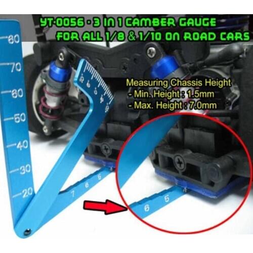 3 in 1 Aluminium Alloy Cars Auto Adjustable Measuring Angle Ruler Camber Gauge