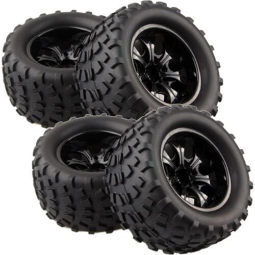GWOLVES 4Pcs RC Tires Rim Wheel For 1/10 Hex Hubs 12mm Scale Models RC Car HSP Off Road Monster Truck 94111 94108 94188