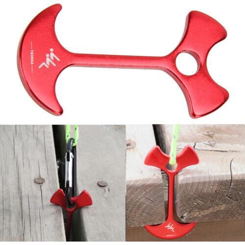 8Pcs Fishbone Floor Nails Camping Tent Peg Nail Deck Outdoor Camp Anchor Peg Wind Rope Chains Linked Herringbone Nail Red