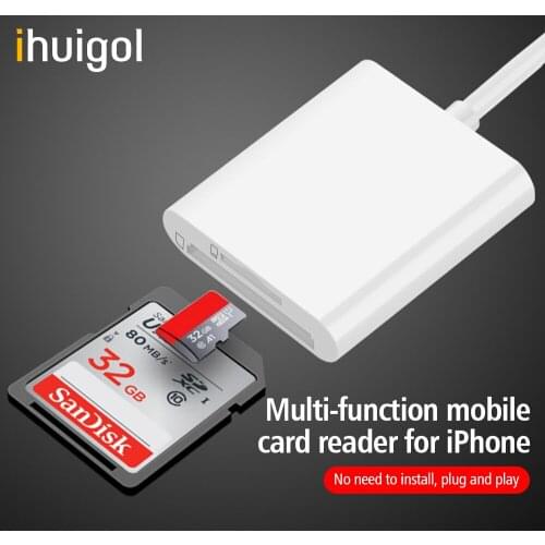 Ihuigol Lighting to Micro SD Card Reader 2 in 1 OTG Adapter For iPhone 12 11 X Pro Max XS 8 iOS13 Lighting to Memory Card Reader