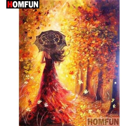 HOMFUN 5D Diamond Embroidery Needlework Kit "Forest Girl" Diy Diamond Painting Cross Stitch Home Decoration Gift A08167