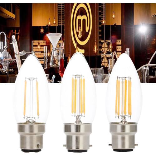 B22 Bayonet Base LED Candle Bombillas Vintage Lamp 2W 4W Light Bulb Filament Edison Bulb Lamp Ampoule Industrial Decorative 220V