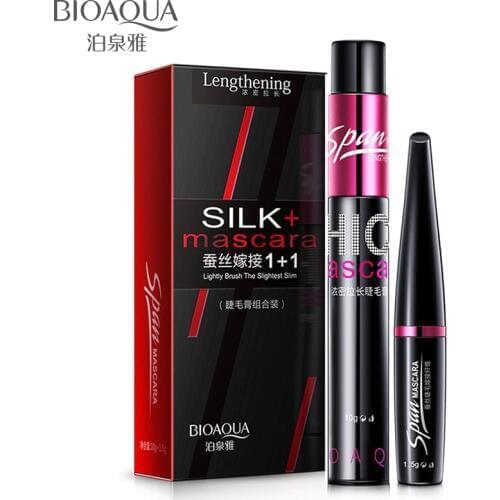 BIOAQUA Black Silk Mascara Makeup Set Eyelash Extension Lengthening Volume 3D Fiber Mascara Waterproof Cosmetics 2pcs/lot