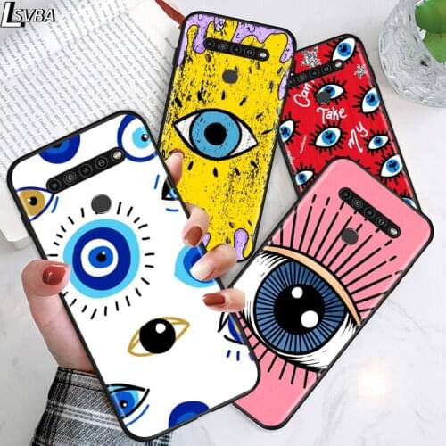 Evil Eye Fashion for LG G8 G8S G8X V30 V35 V40 V50 V60 ThinQ Q60 K40 K50 K30 K41 K51 K61 K71 K22 Black Phone Case