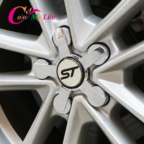 Color My Life 4Pcs/Set Upgrade Car Wheel Screws Protection Cover Wheel Cap Trim for Ford Focus 3 4 2015 - 2018 Accessories