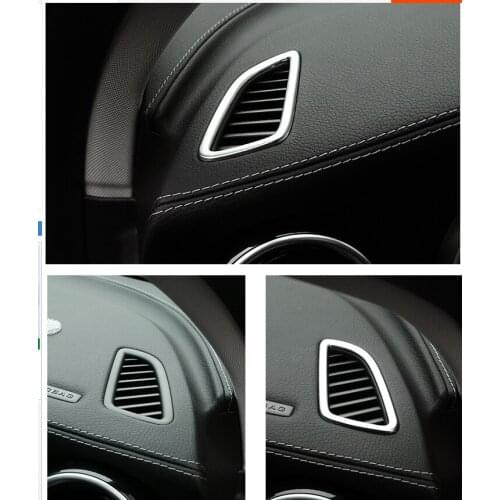 Stainless Steel Dashboard Air Conditioning Outlet Frame Decoration Cover Trim For Mercedes Benz C Class W205 GLC X253 2015-2018