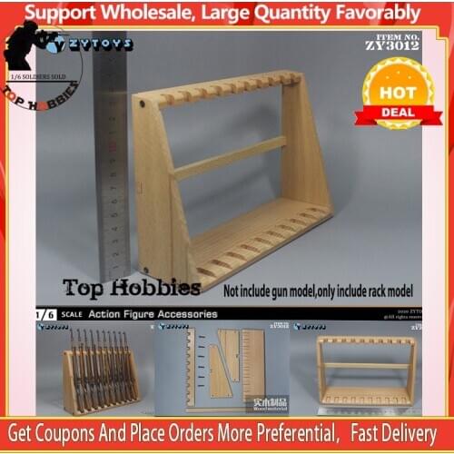 ZYTOYS ZY3012 1/6 Scale Wooden Gun Rack Weapon Display Stand Rifle Gun Model Support Bracket Scene Model F 12 Inch Action Figure
