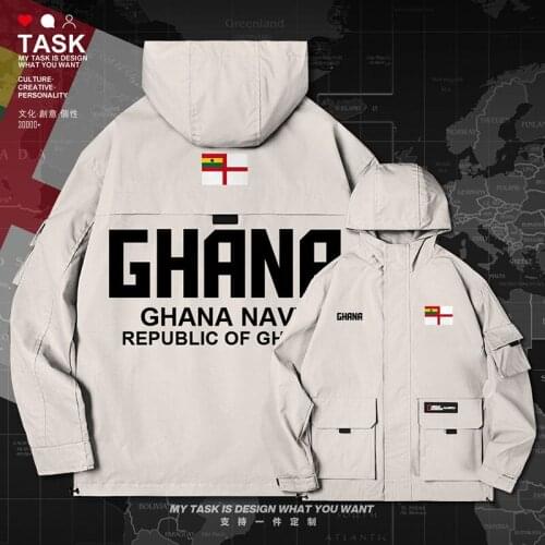 Republic of Ghana Ghanaian GHA men jacket hooded air force logo army fan long sleeve coat streetwear Tactical clothes autumn