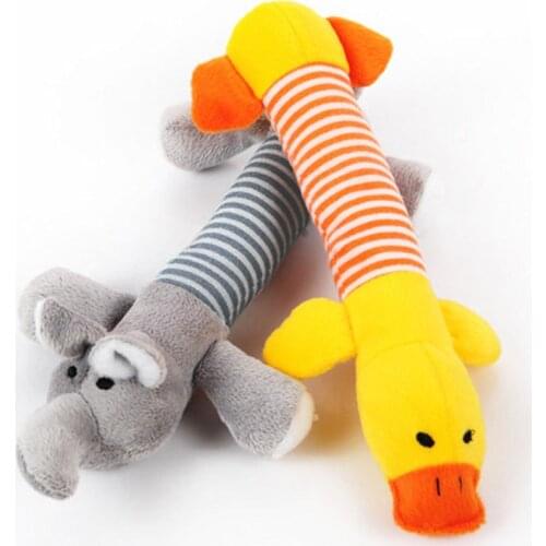 Hot sale Pet Dog Plush Toys Stuffed Striped Squeaky Sound Elephant/Duck/Pig Puppy Squeak Chew Toy dropshipping
