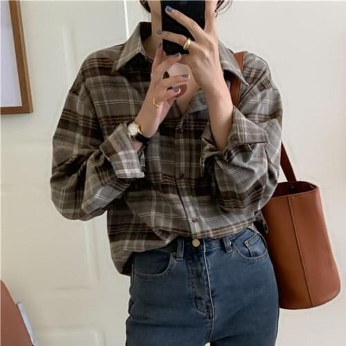 Блузки в клетку HziriP China At AliExpress