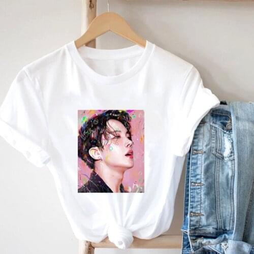 Korean Fashion Top Short Sleeve Cartoon Anime TShirts Kawaii Friends Summer Clothes For Womens T-Shirt Print Kpop Star T Shirt