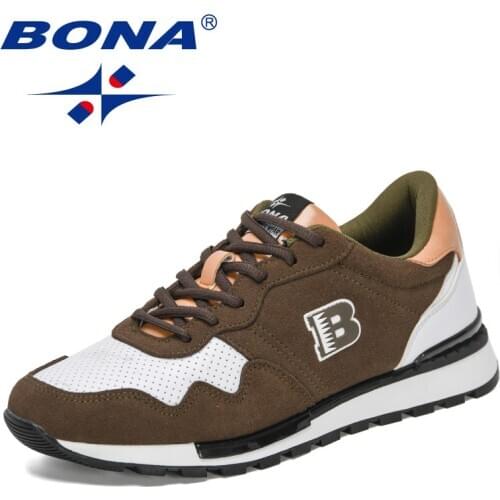 BONA 2021 New Designers Popular Sneakers Men Mesh Casual Shoes Lac-up Mens Shoes Lightweight Walking Footwear Zapatillas Hombre