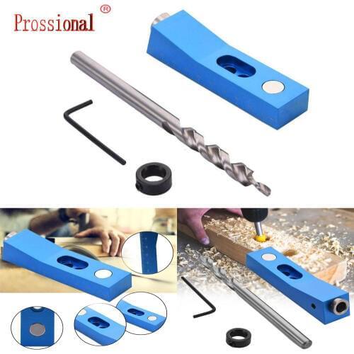 New Aluminum Alloy Woodworking Pocket Hole Jig Kit Angle Drill Guide Set Hole Puncher Locator Woodworking Drill Guide Jig