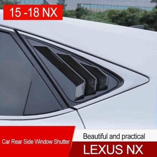 QHCP Car Side Window Shutter Stickers Rear Triangle Cover Trims ABS For Lexus NX200 300 200T 300H 2015-2020 Exterior Accessories
