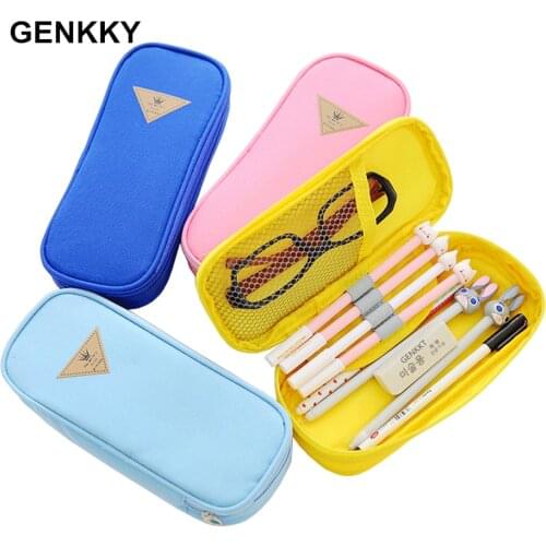 Creative Oxford cloth Pencil Bags Large Capacity Pen Box Stationery Pouch Makeup Cosmetic Bag kawai Pencil Case