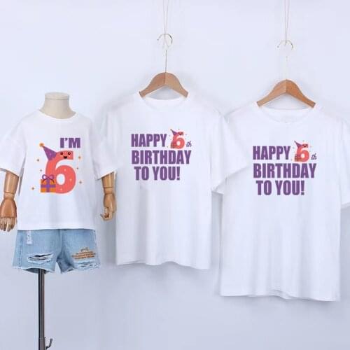 Matching Family Outfit For Birthday Kids Birthday T Shirt Mother Father Son Daughter Baby Boy Girl Matching Clothes Summer Top