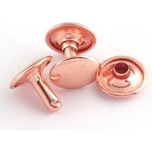 Rose Gold Rivet Double Caps Rivet Jewelry Rapid Rivet Round Rapid Rivet Metal Buttons Rivet Studs used in Belts Leathers Bags