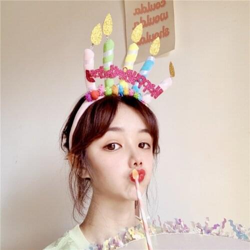 Korean birthday cake candle hairpin personality color funny Headband Headdress Photo Prop hairpin hairpin Party decorations