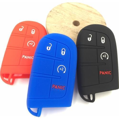 Silicone Rubber key case cover for Jeep Renegade wrangler Grand Cherokee compass longitude Patriot Dodge Chrysler 300C Fiat key