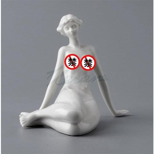 MODERN CREATIVE LIGHT GLAZE CERAMICS FAT NAKED WOMAN ART SCULPTURE FIGURE STATUE CRAFT HOME DECORATION BIRTHDAY GIFT R3369