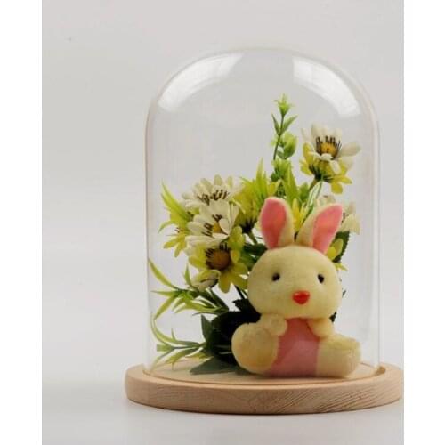 Diameter=12cm Different Height=18cm 20cm 22cm Log Base Glass Dome Home Decoration Glass Cover Friend Favor Gift Wedding