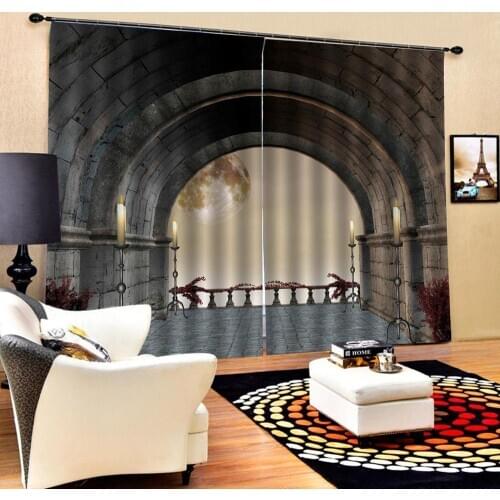 Stereoscopic curtains Customized size Luxury Blackout 3D Curtain Luxury Blackout Window Curtain Living Room tunnel curtains