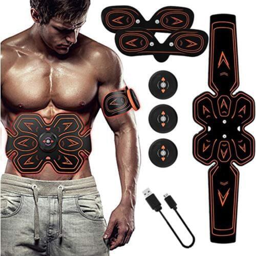ABS Stimulator Muscle Toner Abdominal Toning Belt Electrostimulation EMS Training Home Office Fitness Equipment (USB Charging)