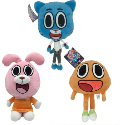 3pcs/lot The Amazing World Gumball Darwin Anais Plush Doll Toy Cute Cat Bunny Gumball Stuffed Toy Children Kids Gift 25cm