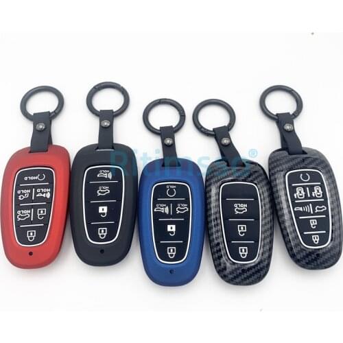 Carbon Fiber ABS +Silicone Cover for Hyundai Solaris Sonata Hybrid NEXO NX4 New Grand Santa Fe Tucson 2021 2022 Keyless Entry