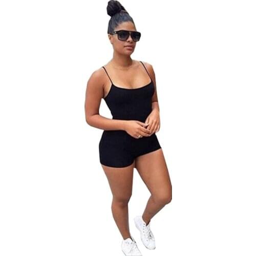 Europe America Jumpsuit Sexy Short Bodysuit Halter Playsuits Straps Harness Piece Shorts Women Rompers Clothing Vestidos LBD0906