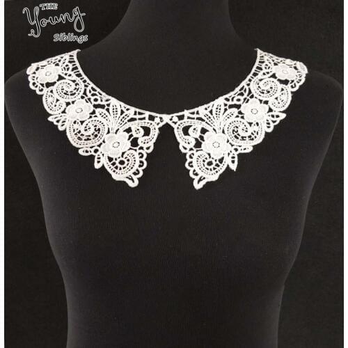 New hollow out Embroidery Flower Lace Neckline DIY Collar Trim Clothes Sewing Applique Embroidery Edge for Sewing Supplies Craft