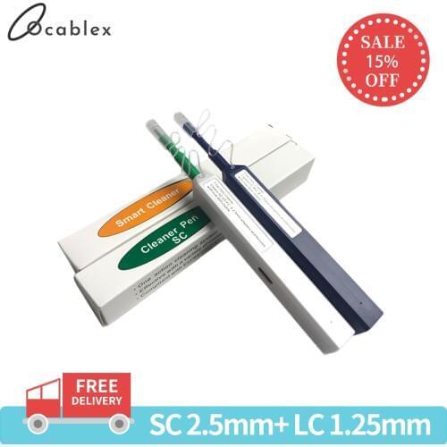High Quality LC/SC/FC/ST One-Click Cleaner Tool 1.25mm and 2.5mm Fiber Optic Cleaning Pen 800 Cleans Fiber Optic Cleaner
