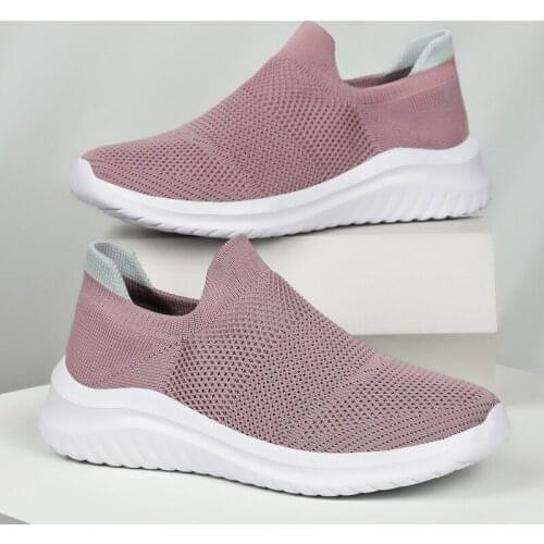 Women Casual Shoes Light Sneakers Breathable Mesh Summer knitted Vulcanized Shoes Plus Size Couples Flats Sport Shoes