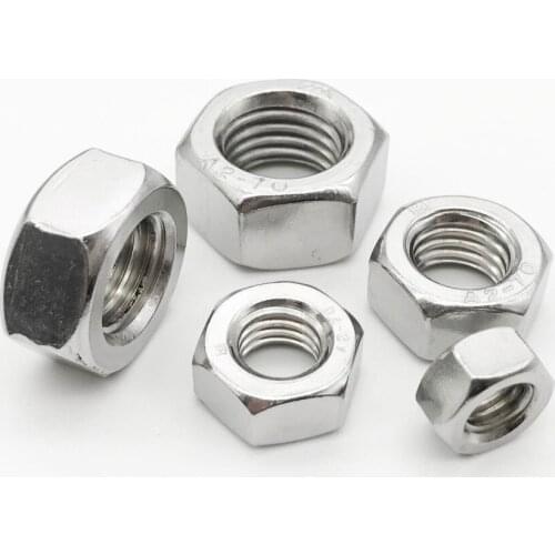 1/50/100pcs A2 304 Stainless Steel Hex Hexagon Nut for M1 M1.2 M1.4 M1.6 M2 M2.5 M3 M4 M5 M6 M8 M10 M12 M16 M20 M24 Screw Bolt