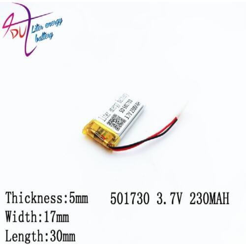 10 PCS Bluetooth cell 3.7V lithium polymer battery 051730 501730 230MAH MP4 Recorder