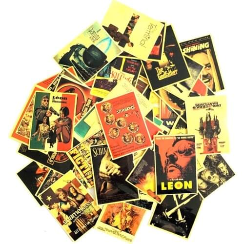 54Pcs Classic Movie Stickers For Suitcase waterproof Skateboard Laptop Luggage Fridge Phone Car Styling DIY Decal Sticker