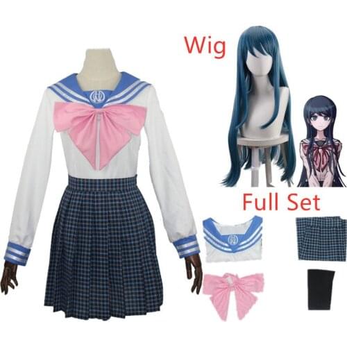 Anime Super DanganRonpa Maizono Sayaka Cosplay Costumes Girl School Uniform Women Skirt Set Halloween Clothing Dress