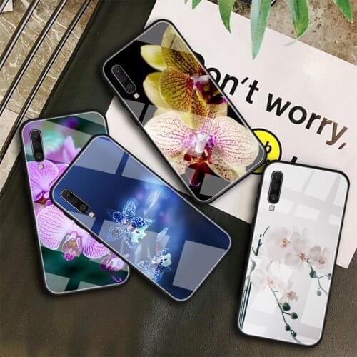Orchid Flowers Tempered Glass Case For Samsung Galaxy A10S A10E A20S A20E A30S A40 A50S A60 A70 A80 A90 A6 A7 A8 Shell