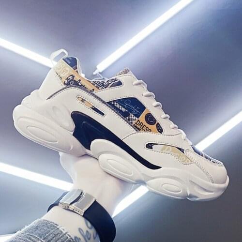 Damyuan Floral White Mens Casual Shoes Four Seasons Fashion Non-slip Man Sneakers Comfortable and Soft Sports Running Shoes