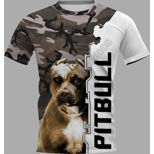 Pitbull 3D Printed t-shirt Harajuku Streetwear T shirts Funny Animal Men For Women Short Sleeve Drop Shipping 02