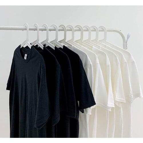 2021 New Summer Urban Fashion T-Shirts Women Black White Solid Color Cotton Trend Simple Short Sleeve Loose O Neck Wear T-Shirt