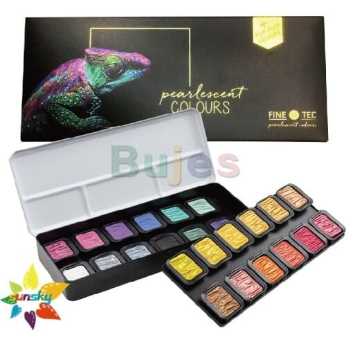 Germany Original FINETEC Handmade Solid watercolor pigment Pearlescent fluorescent metal chameleon / color frog art supplies