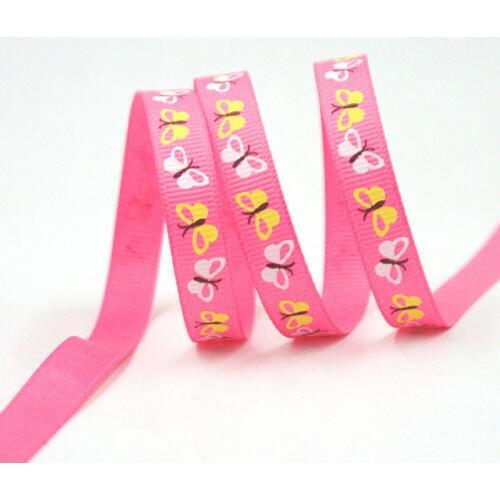 [IuBuFiGo] 3/8"(9mm) Butterfly Ribbon Printed Grosgrain Insect Ribbons headwear 100yard/lot Wholesale Free Shipping