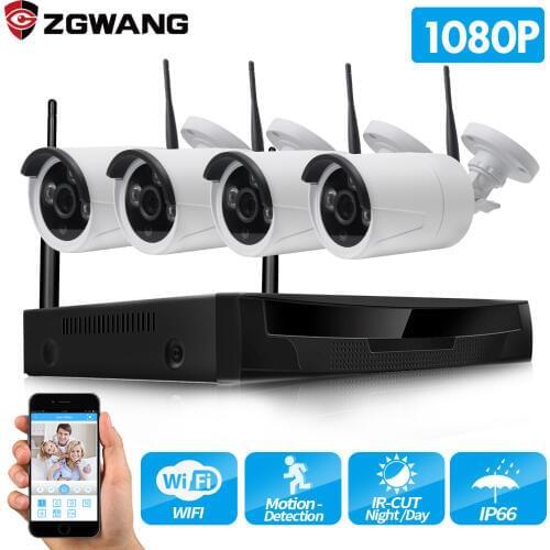 ZGWANG 1080P H.265X Wireless NVR Kit IP Camera P2P IR Night Vision Outdoor Security Camera WIFI CCTV Video Surveillance System