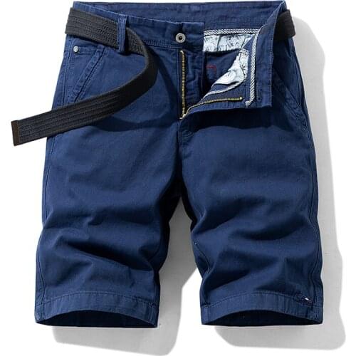 TEHEZAD Summer American Style Shorts Mens Business Casual Cargo Shorts Five-Point Solid Golf Sports Pants Beach Pants Shopping