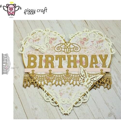 Piggy Craft metal cutting dies cut die mold Birthday letter card Scrapbook paper craft knife mould blade punch stencils dies