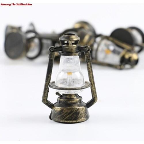 1:12 Mini Oil Lamp Decor Pretend Play Toy Doll House Miniature Dollhouse Accessories Miniature Living Room Kids boys Girls Toy