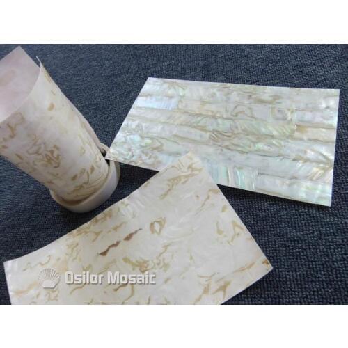 Natural dapple color mother of pearl laminate sheet brick pattern shell veneer self-adhesive sticker backing 140x240mm