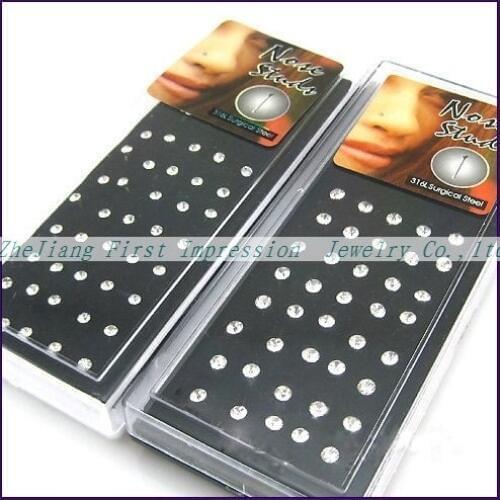 New Arrival Hot sale body piercing White Zircon nose ring promotional gift Free shipping 200pcs/lot