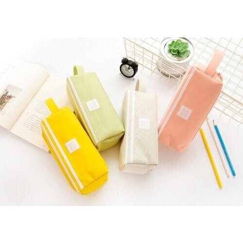 New Girls Cute Pencil Case Pen Storage Bag 2 Compartments Makeup Coin Purse for Women DOM668